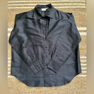 Julia Amory ‘Carolyn’ shirt - black (noir) Dupioni silk